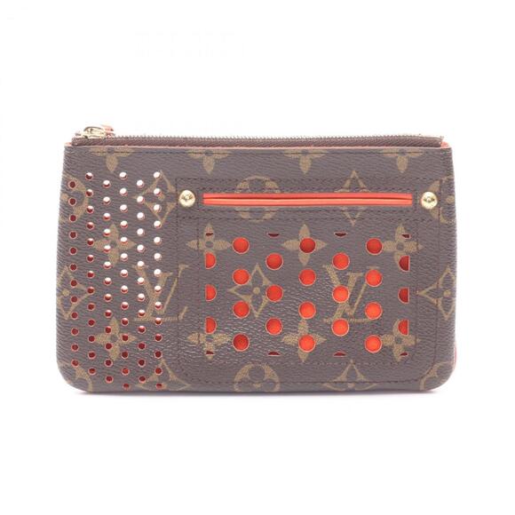 LOUIS VUITTON Authentic Brown Monogram Leather Pouch